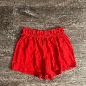 Red flowy shorts